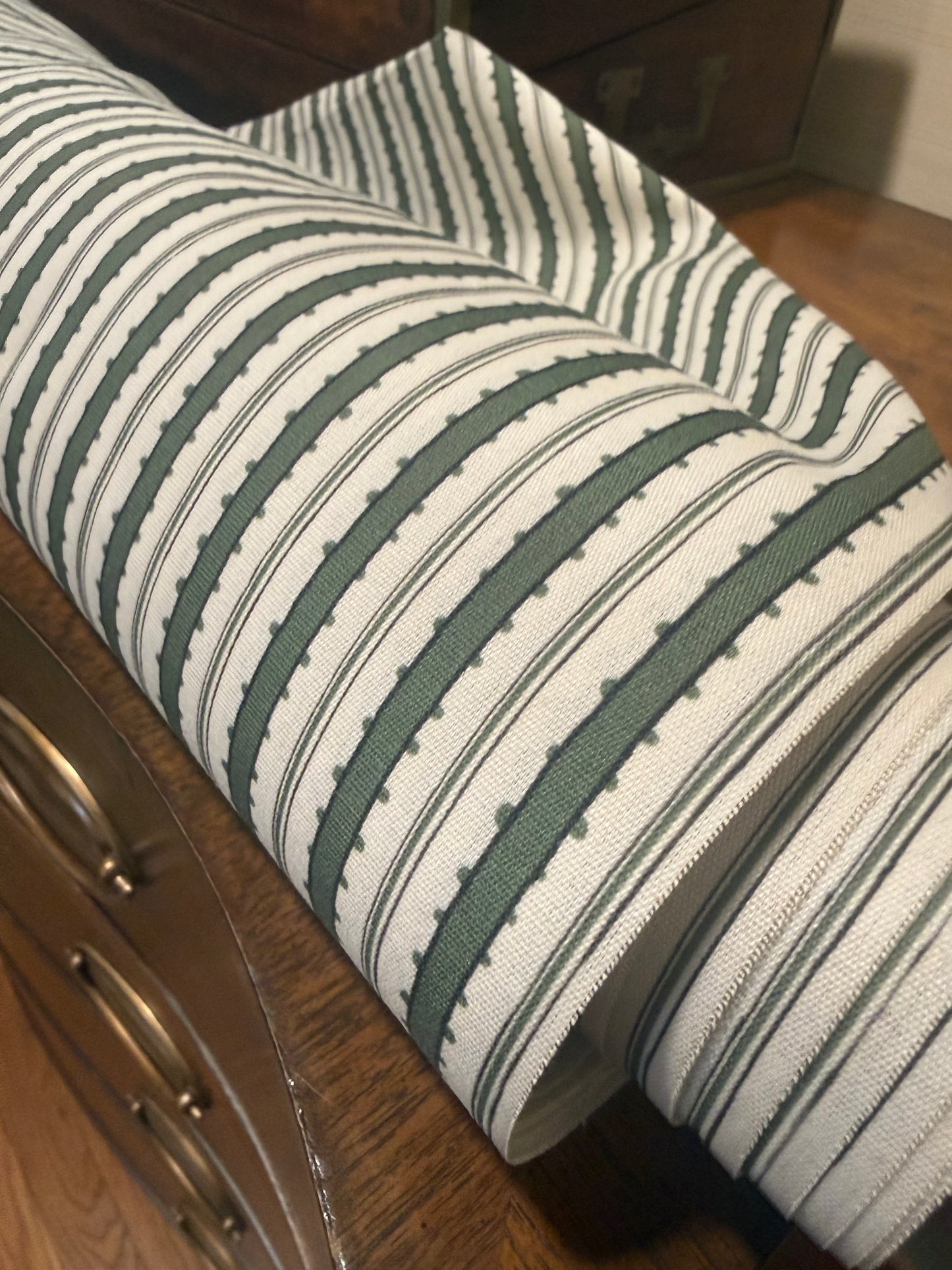 CATSWOOD DESIGN, Bobbly Ribbon, green, water repellent finish, by the yard