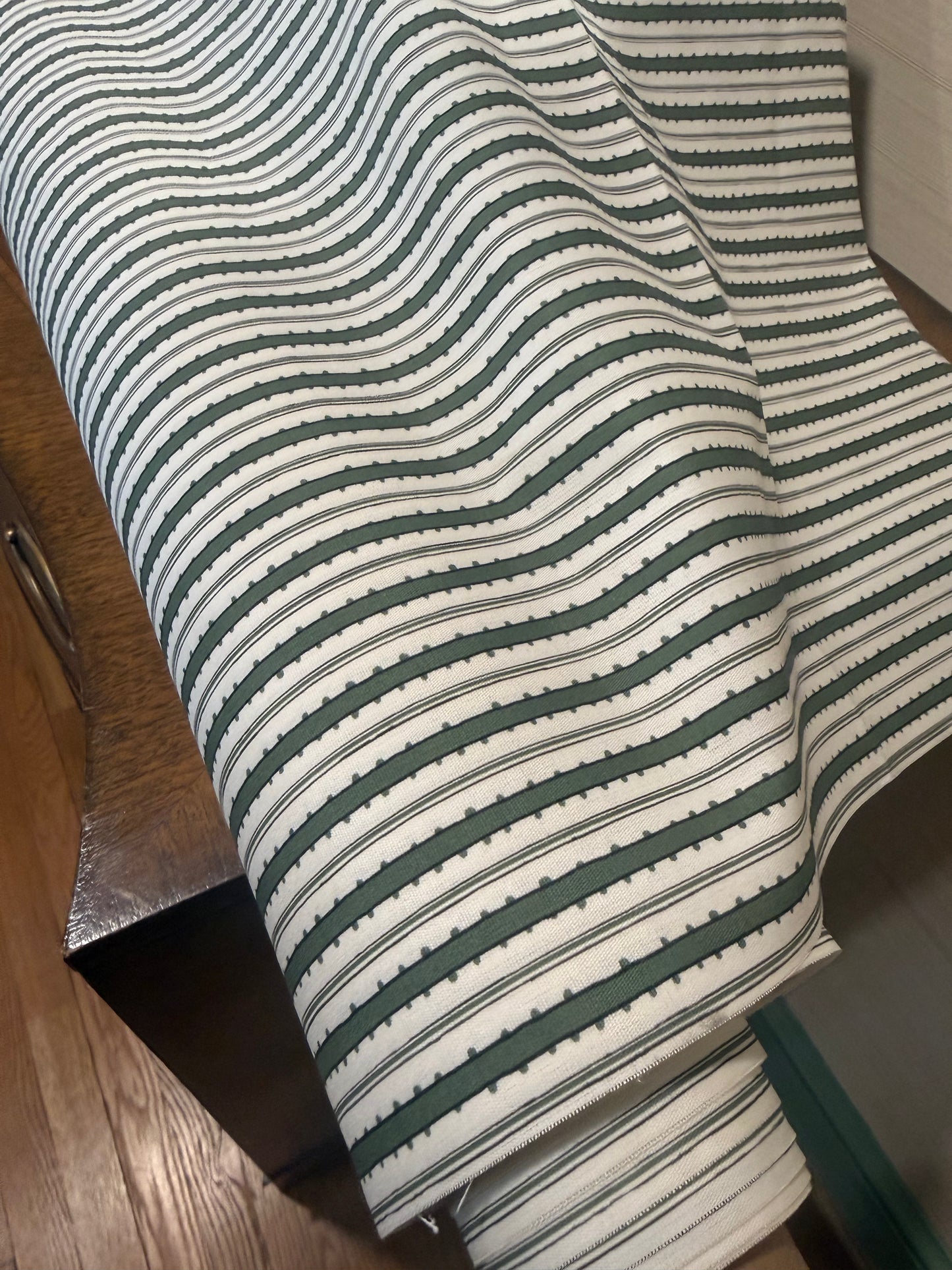 CATSWOOD DESIGN, Bobbly Ribbon, green, water repellent finish, by the yard