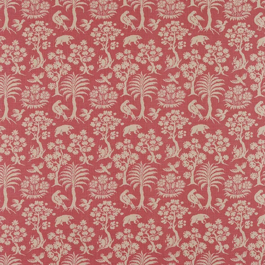 Schumacher Woodland Silhouette Rhubarb Fabric, by the yard