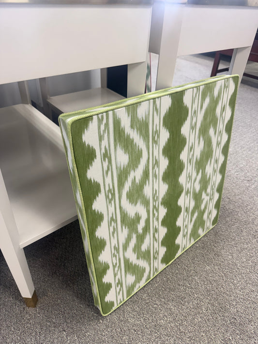 Upholstered Bulletin Board -Moss Green Ikat