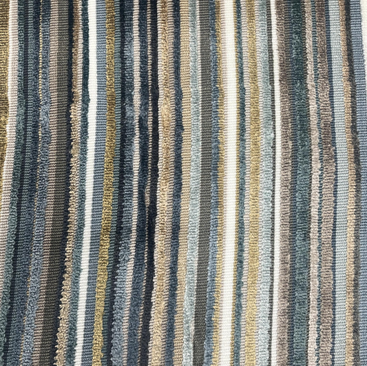 Midnight By Greenhouse Fabrics Cut Velvet Stripe