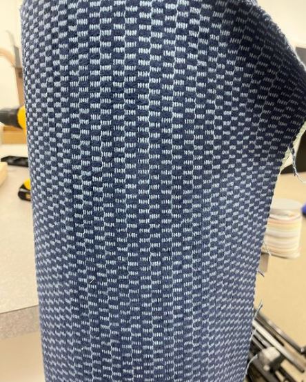 Navy And Light Blue Pattern Fabric