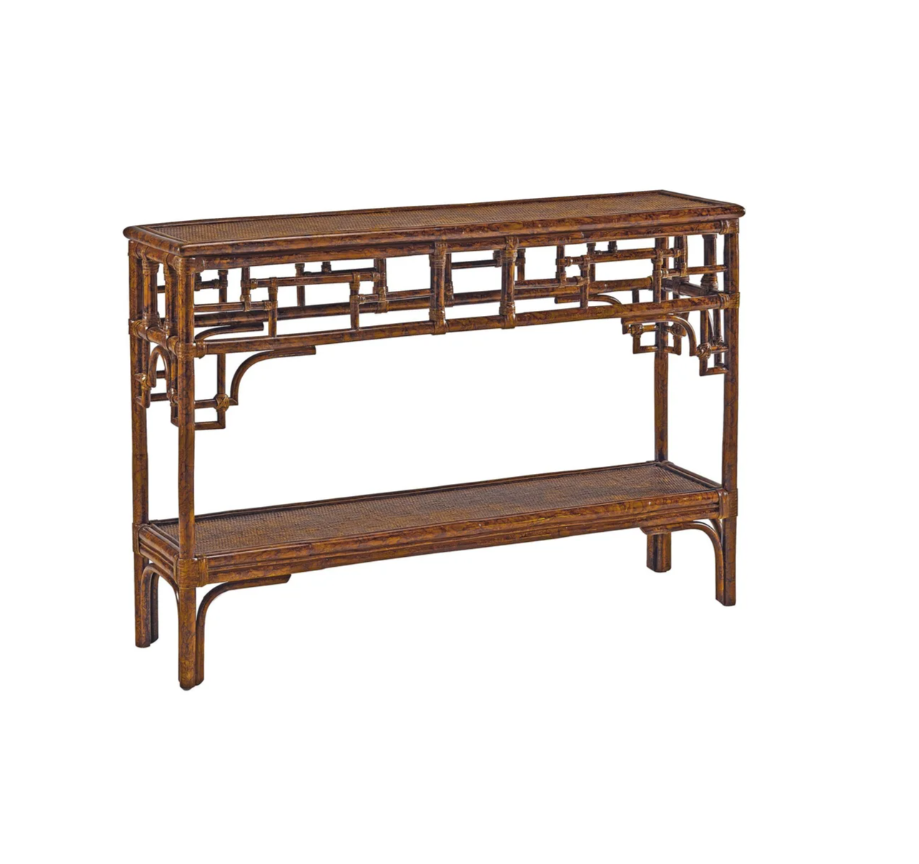 Burnt Tortoise bamboo Pagoda Console Small