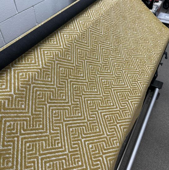 Yellow Greek Key Cut Velvet