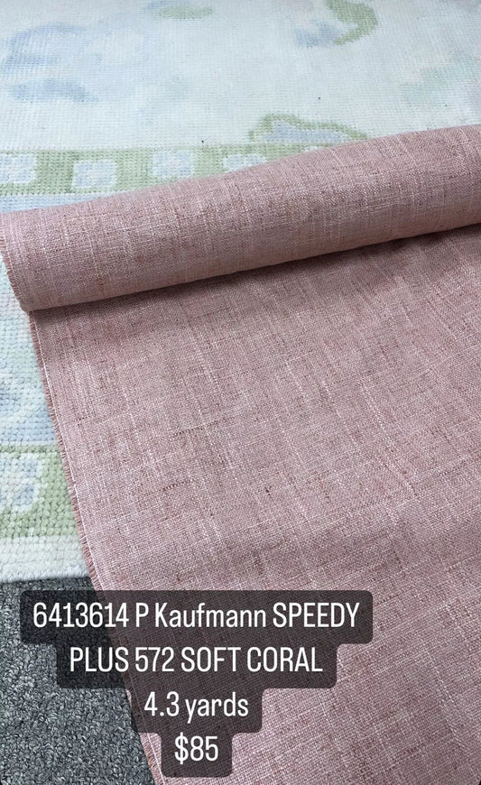 SPEEDY PLUS SOFT CORAL P KAUFMANN FABRIC 4.3 YARDS