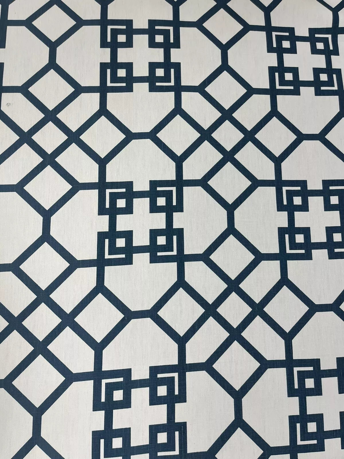 3/4 Yard Windsor Smith Kravet Linen Riad Pearl Fabric Aqua Blue Brown Trellis high quality Pattern S130